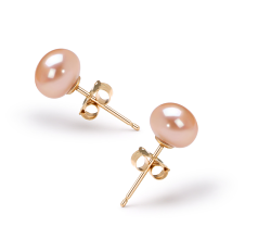 5.5-6mm Água doce Conjunto de brincos em Rosa