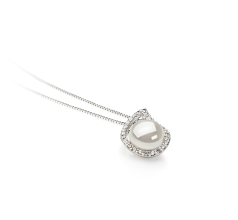 9-10mm Água doce Pingente em Isabella Branco