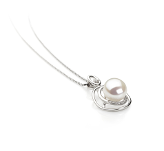 9-10mm Água doce Pingente em Kelly Branco