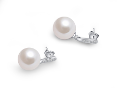 12-13mm Água doce - Edison Conjunto de brincos em Edison Dangle - Pêndulo Edison Branco