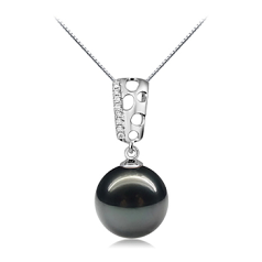 10-11mm taitiano Pingente em Zuella Preto