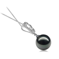 10-11mm taitiano Pingente em Zuella Preto