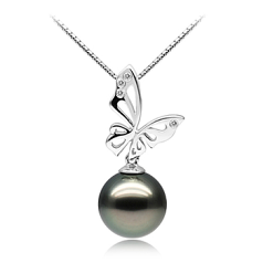 11-12mm taitiano Pingente em Borboleta Preto
