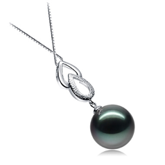 11-12mm taitiano Pingente em Gotas Preto