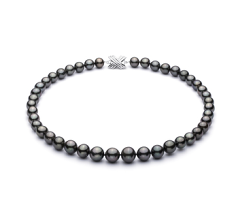 9.5-11mm taitiano Colar em Preto