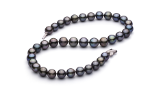 11.1-12.9mm taitiano Colar em Multicolorido