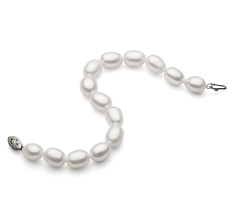 8.5-9.5mm Água doce Pulseira em Queda Branco