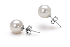 7-8mm Água doce Conjunto de brincos em Branco