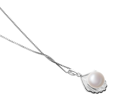 7-8mm Água doce Pingente em Shell Branco