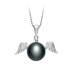 9-10mm Água doce Pingente em Anjo Preto