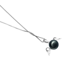 9-10mm Água doce Pingente em Anjo Preto