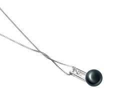 9-10mm Água doce Pingente em Hiriko Preto