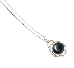 12-13mm Água doce Pingente em Zina Preto