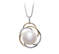 12-13mm Água doce Pingente em Zina Branco