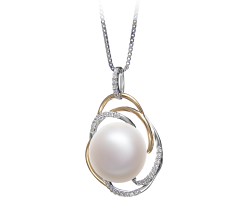 12-13mm Água doce Pingente em Zina Branco