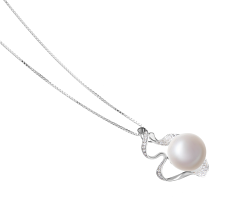 12-13mm Água doce Pingente em Oceane Branco