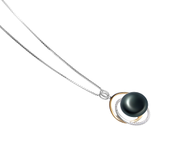 12-13mm Água doce Pingente em Judith Preto