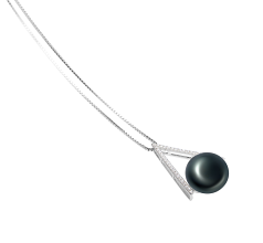 12-13mm Água doce Pingente em Triângulo Preto