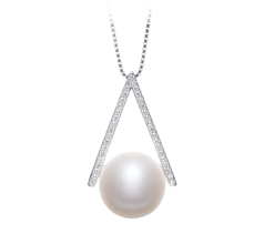 12-13mm Água doce Pingente em Triângulo Branco