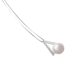 12-13mm Água doce Pingente em Triângulo Branco
