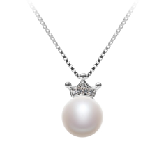 8-9mm Água doce Pingente em Coroa Branco