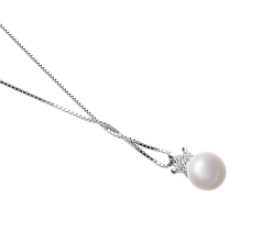 8-9mm Água doce Pingente em Coroa Branco