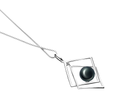 8-9mm Água doce Pingente em Lilian Preto