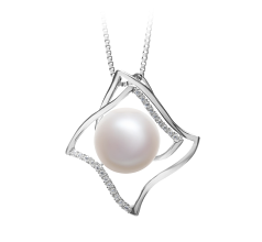 10-11mm Água doce Pingente em Freda Branco