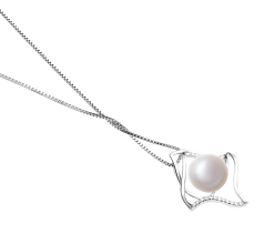 10-11mm Água doce Pingente em Freda Branco