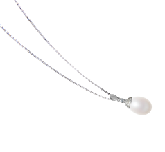 10-11mm Água doce Pingente em Kaylee Branco