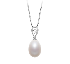 10-11mm Água doce Pingente em Fotina Branco