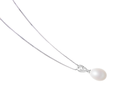 10-11mm Água doce Pingente em Fotina Branco