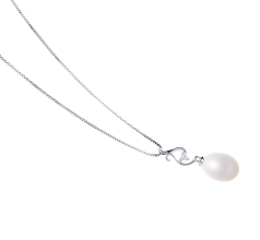 10-11mm Água doce Pingente em Benita Branco