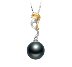 10-11mm taitiano Pingente em Brianna Preto