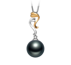 10-11mm taitiano Pingente em Brianna Preto