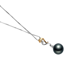 10-11mm taitiano Pingente em Brianna Preto