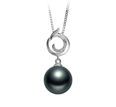 10-11mm taitiano Pingente em Belíssima Preto
