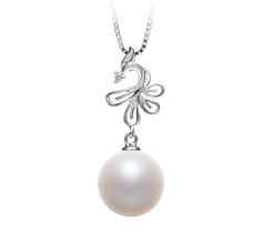 10-11mm Água doce Pingente em Fênix Branco