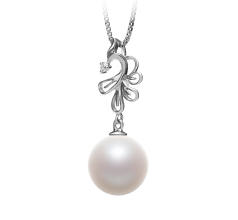 10-11mm Água doce Pingente em Fênix Branco