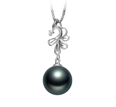 10-11mm taitiano Pingente em Fênix Preto