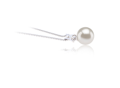9-10mm Água doce Pingente em Lauren Branco