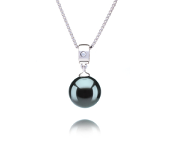 9-10mm taitiano Pingente em Nicole Preto