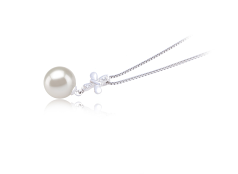 9-10mm Água doce Pingente em Taylor Branco