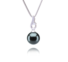 9-10mm taitiano Pingente em Courtney Preto