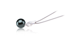9-10mm taitiano Pingente em Courtney Preto