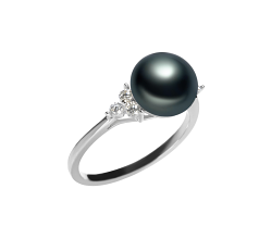 8-9mm Água doce Anel em Dacey Tingido de preto