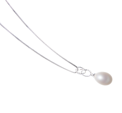 10-11mm Água doce Pingente em Rabia Branco