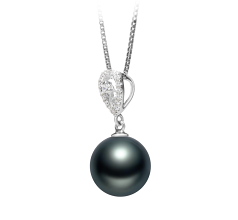 10-11mm taitiano Pingente em Regina Preto