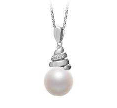 10-11mm Água doce Pingente em Romola Branco