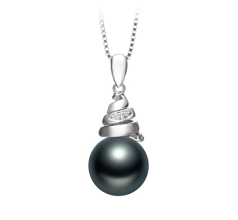 10-11mm taitiano Pingente em Romola Preto